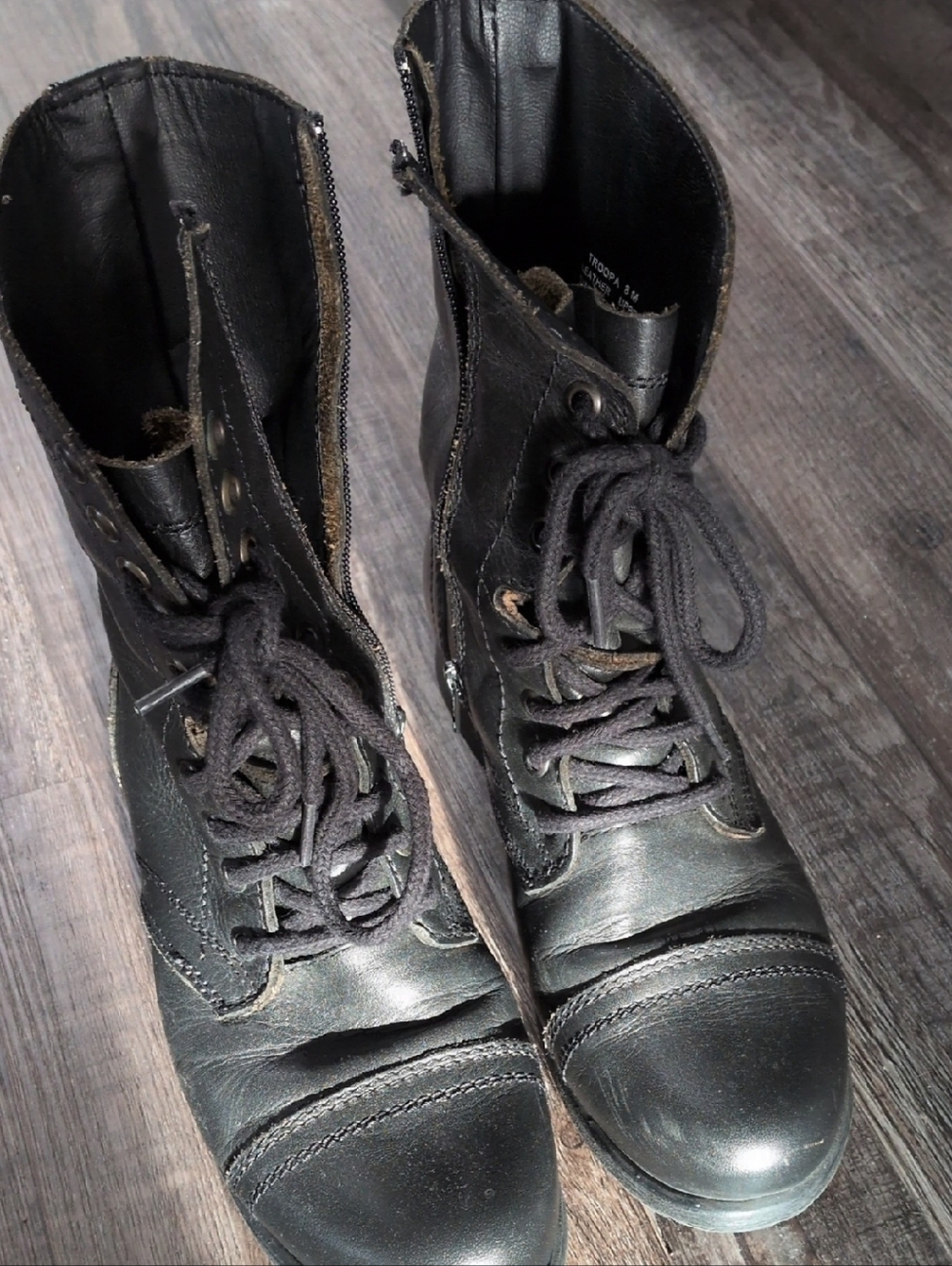 Lace-Up Leather Boots